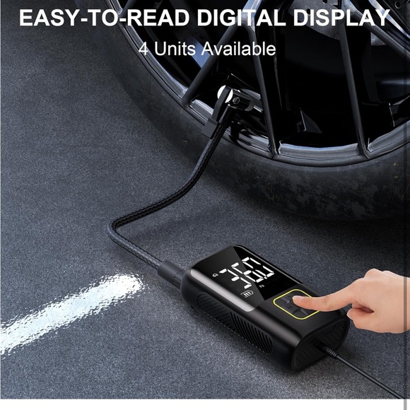 Tire Inflator Portable Air Compressor, 150 PSI Air Pump for Car Tires, One Click - Picture 2 of 8
